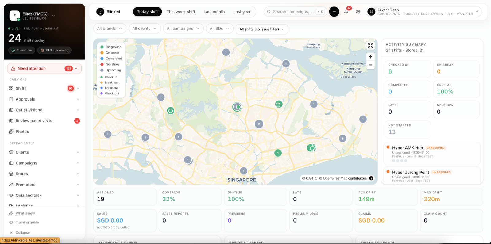 Live deployment map