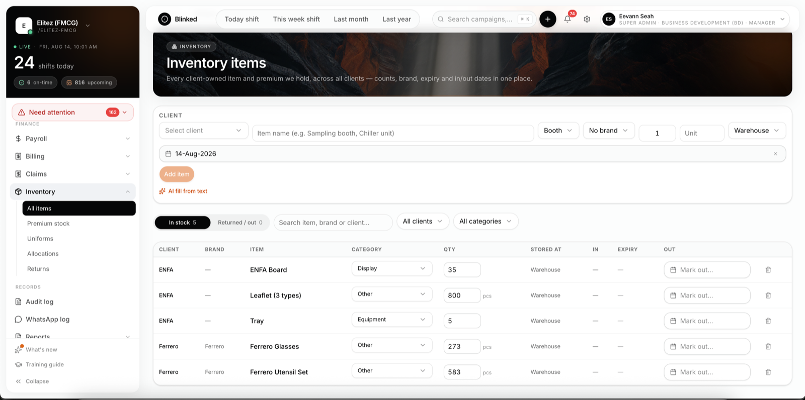 Inventory at your fingertips