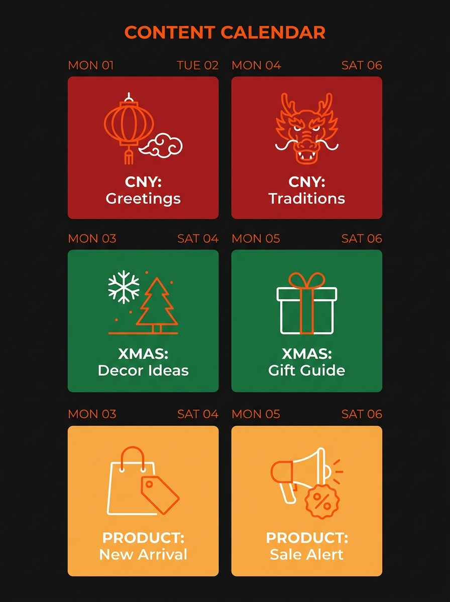 Social media content calendar illustration